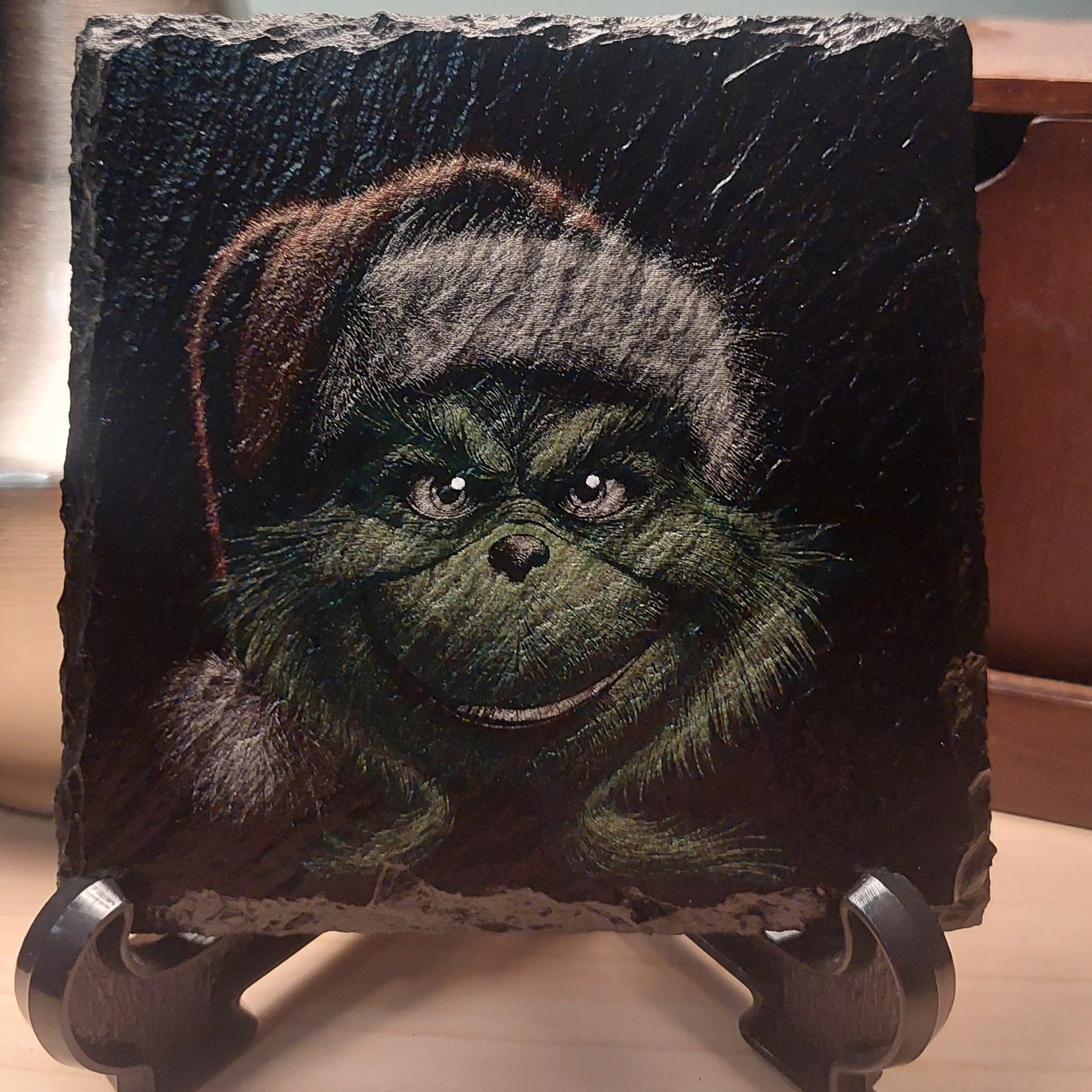 Laser Engraved & Colored Slate Coaster - Ruler Of Who-Ville - Christmas Decor - Home Decor