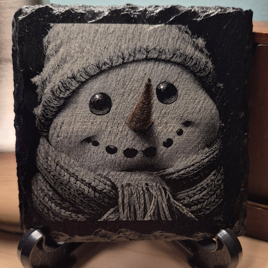 Laser Engraved Slate Coaster - J. Frost * - Christmas Decor - Home Decor