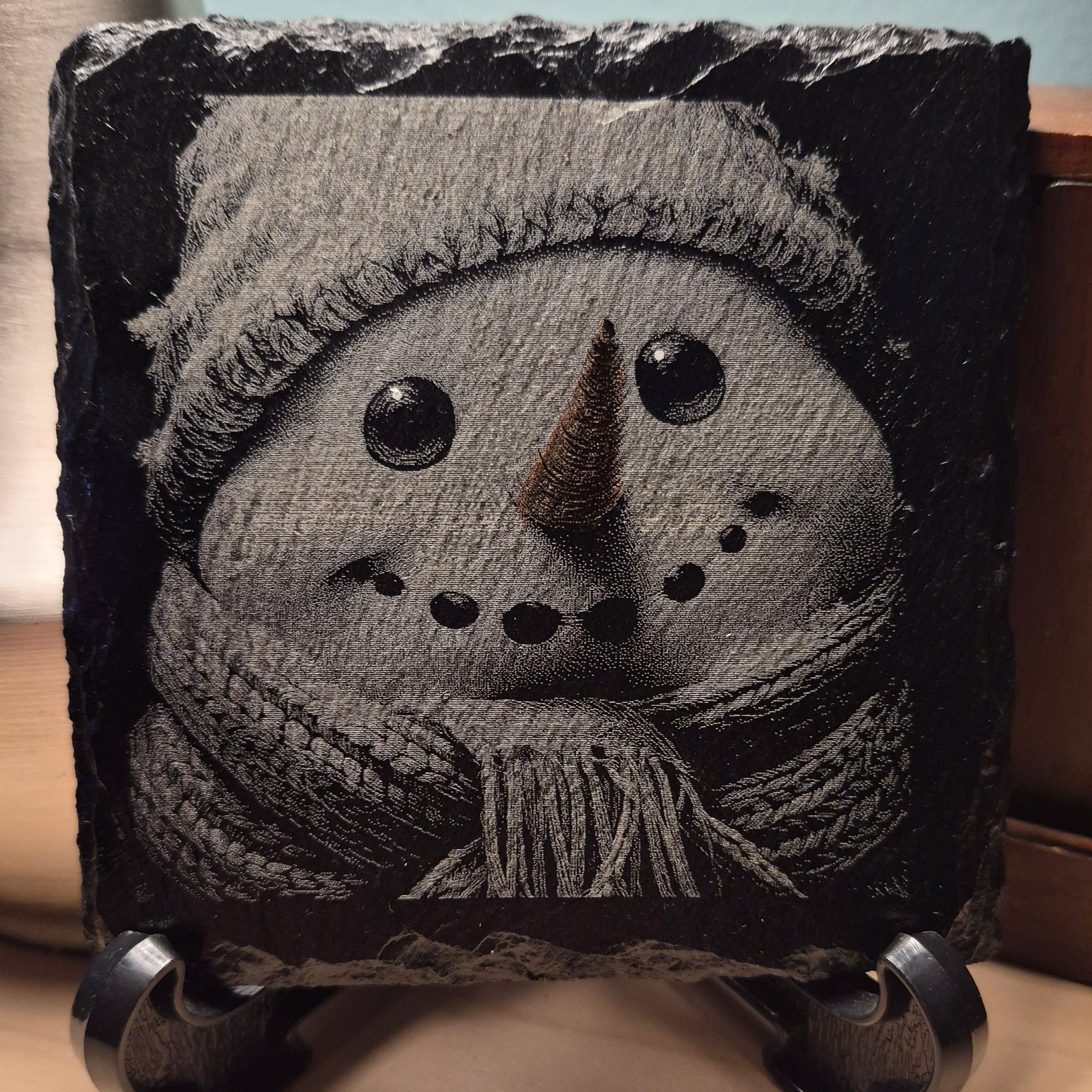 Laser Engraved Slate Coaster - J. Frost * - Christmas Decor - Home Decor