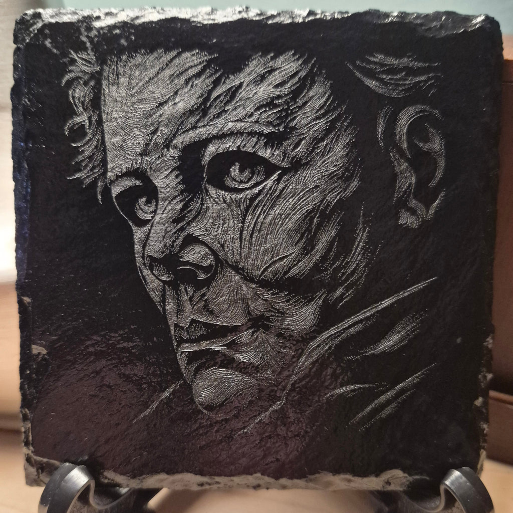 Laser Engraved Slate Coaster - Portrait Of Michael Myers Mask * - Halloween - Home Decor