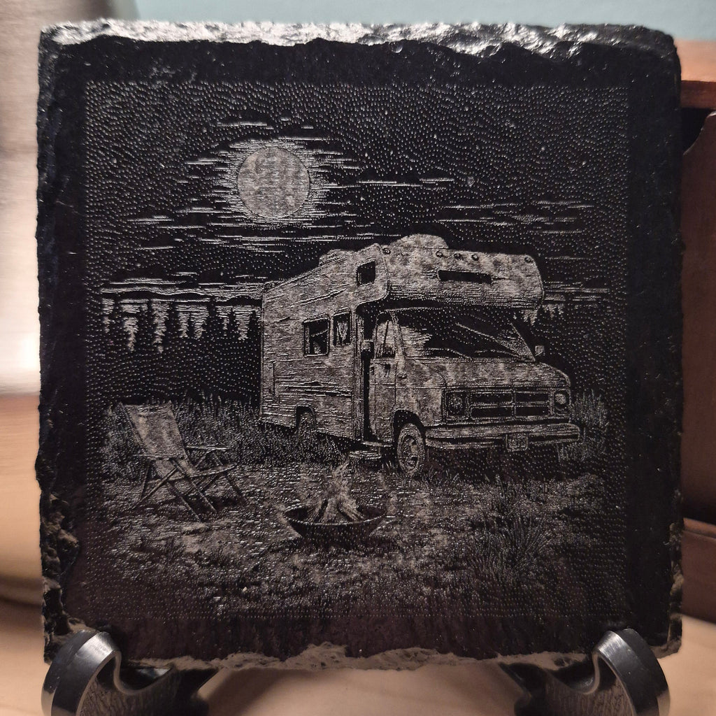 Laser Engraved Slate Coaster - Getaway Oasis #2 * - Home Decor