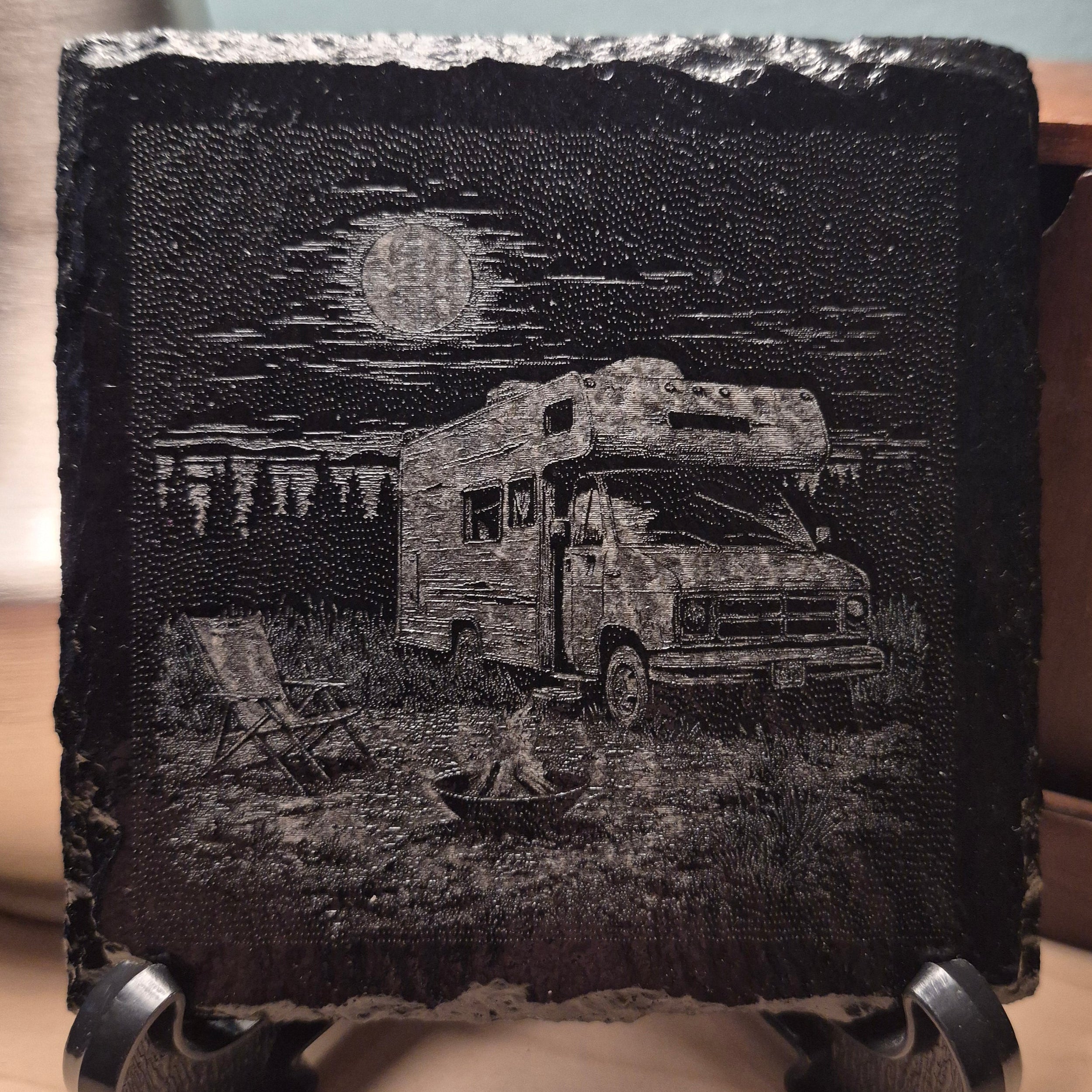 Laser Engraved Slate Coaster - Getaway Oasis #2 * - Home Decor