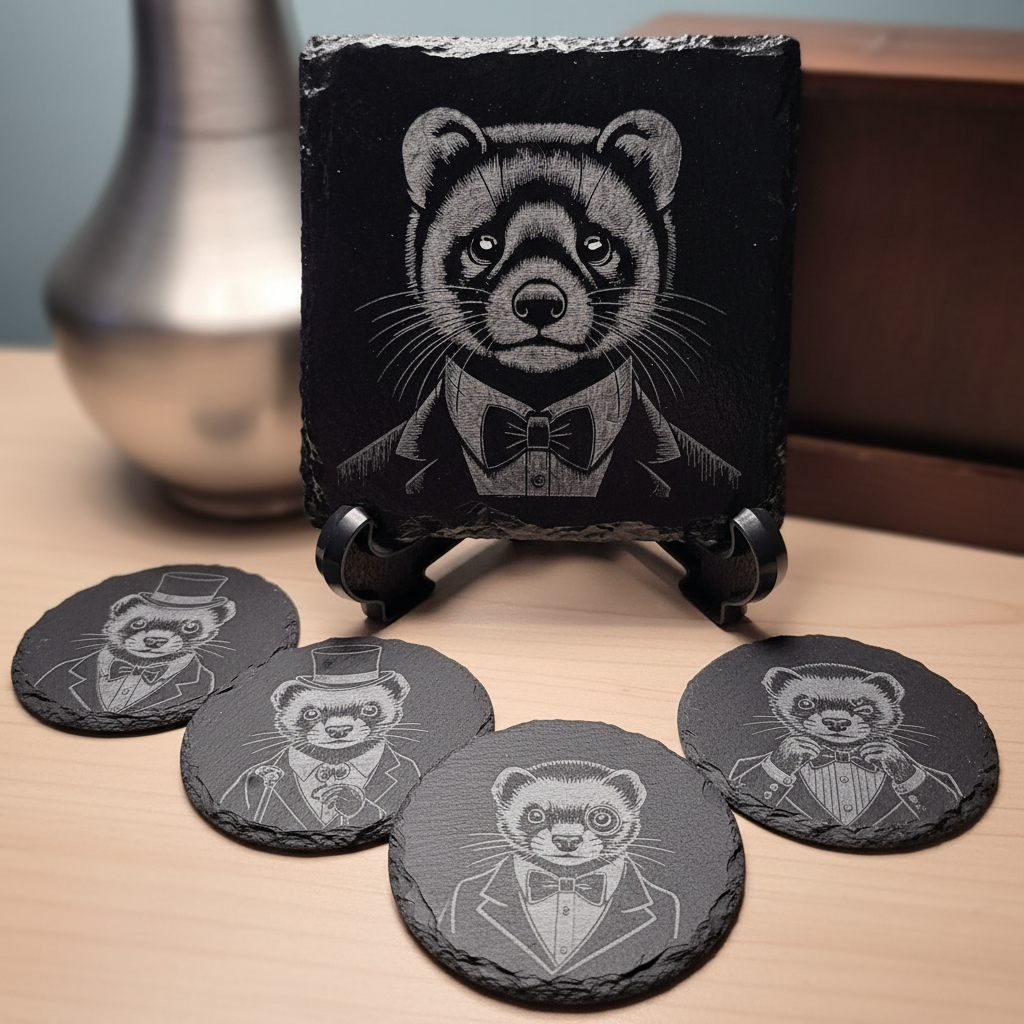 Professional Laser Engraved Slate Coaster